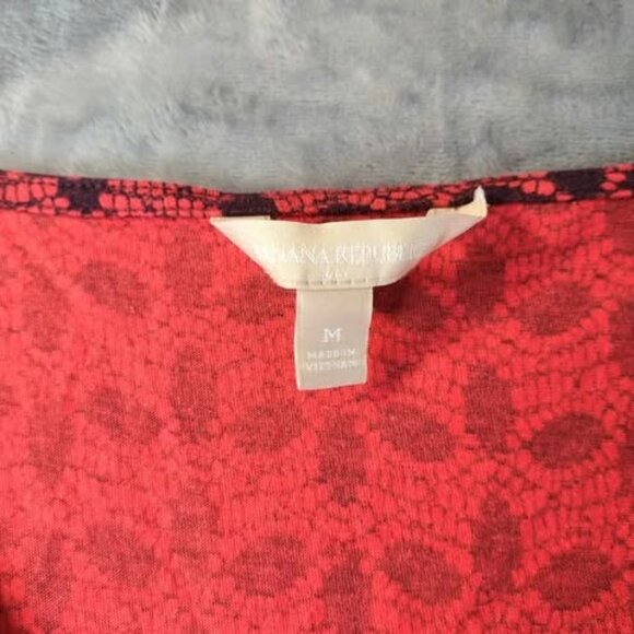 Banana Republic Women’s Tank Top M Red Black Print Cotton Modal Lightweight - Picture 2 of 10